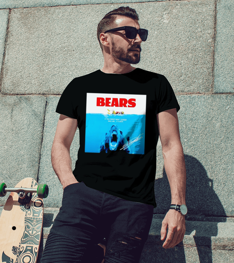 BEARS Caleb Williams Green Bay Packers Player Swimming Bear If You Forgot What Terror Was Like It's Back Chicago Bears T-Shirt