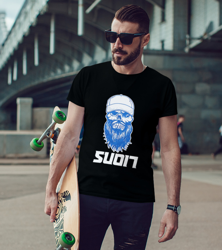Luke Combs Skull Cap Beard Detroit Lions SUD17 T-Shirt