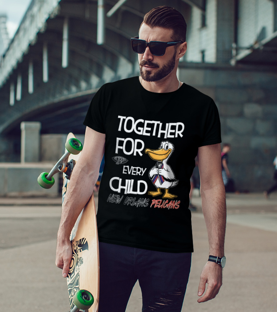 Together For Every Child New Orleans Pelicans Cartoon Awareness Ribbon T-Shirt