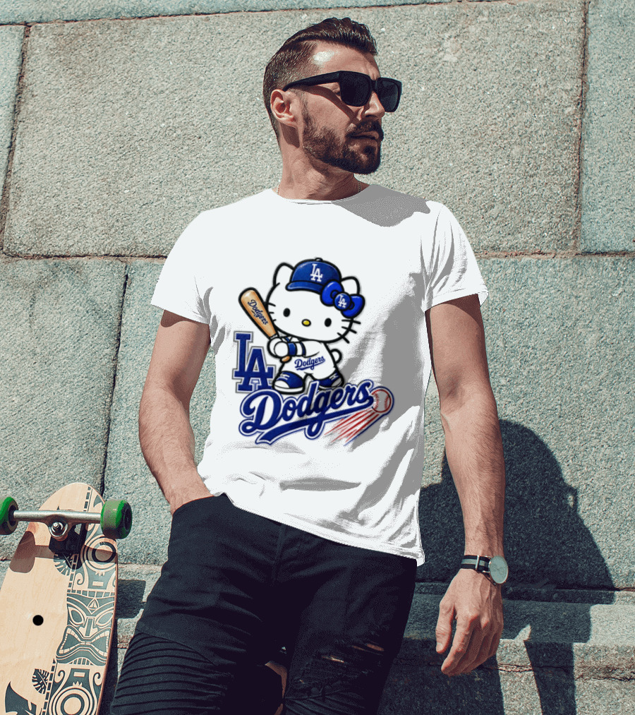 Hello Kitty Los Angeles Dodgers 2026 MLB Baseball Collaboration T-Shirt
