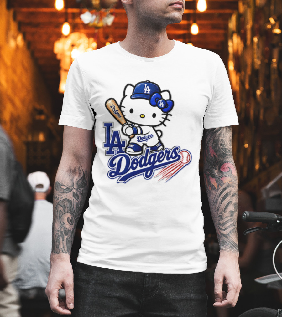 Hello Kitty Los Angeles Dodgers 2026 MLB Baseball Collaboration T-Shirt
