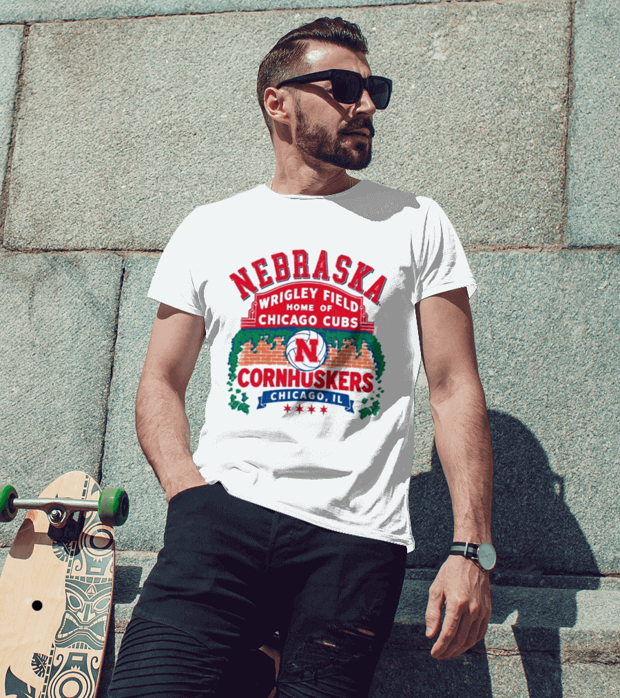 Nebraska Cornhuskers Volleyball Wrigley Field Home Of Chicago Cubs 2026 Chicago IL T-Shirt