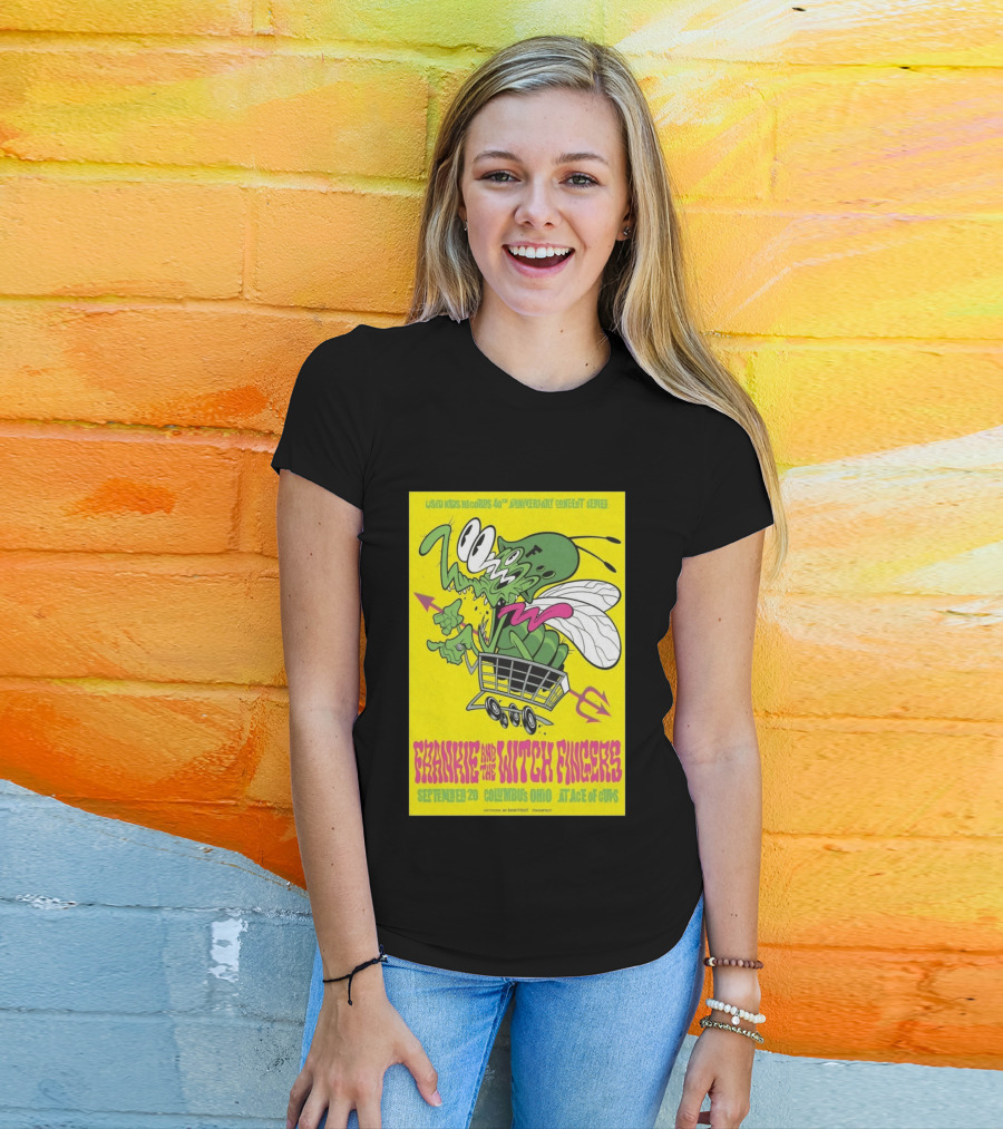 Used Kids Records 40th Anniversary Concert Series Frankie And The Witch Fingers September 20 Columbus Ohio At Ace Of Cups Artwork By Sam Fout T-Shirt