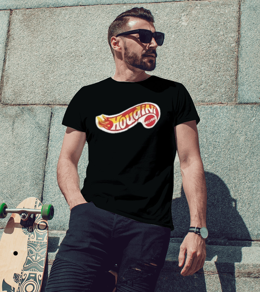 Melvins Houdini Red Yellow Flame Racing Toy Swoosh T-Shirt