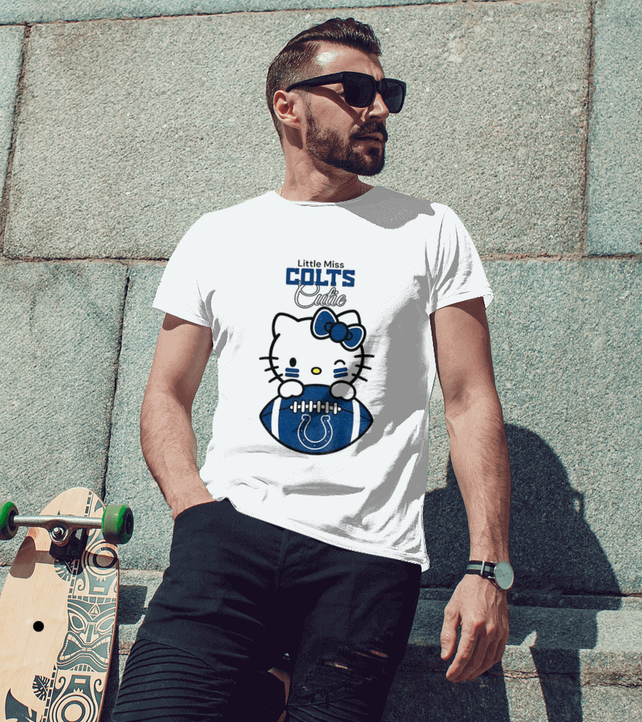 Little Miss Colts Cutie Hello Kitty Football T-Shirt