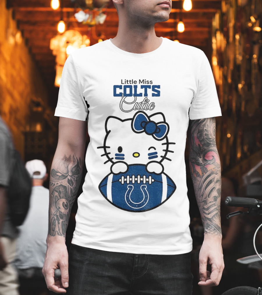 Little Miss Colts Cutie Hello Kitty Football T-Shirt