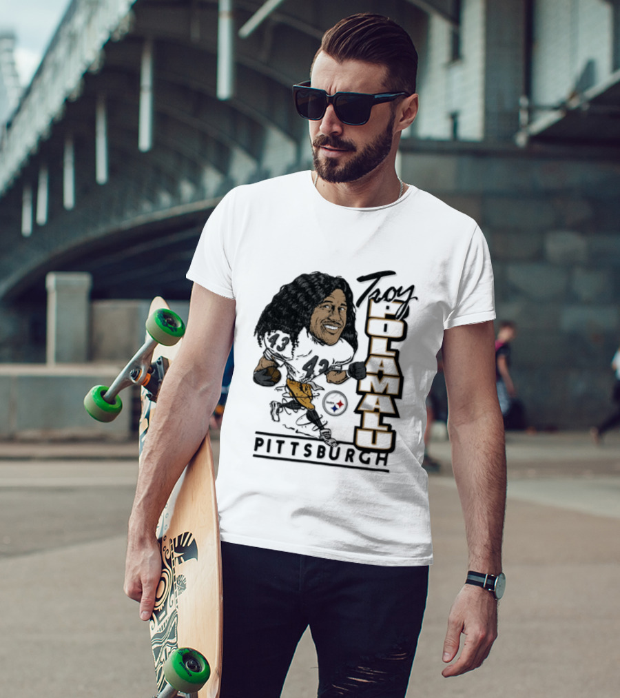 Troy Polamalu Pittsburgh Steelers 43 Caricature T-Shirt