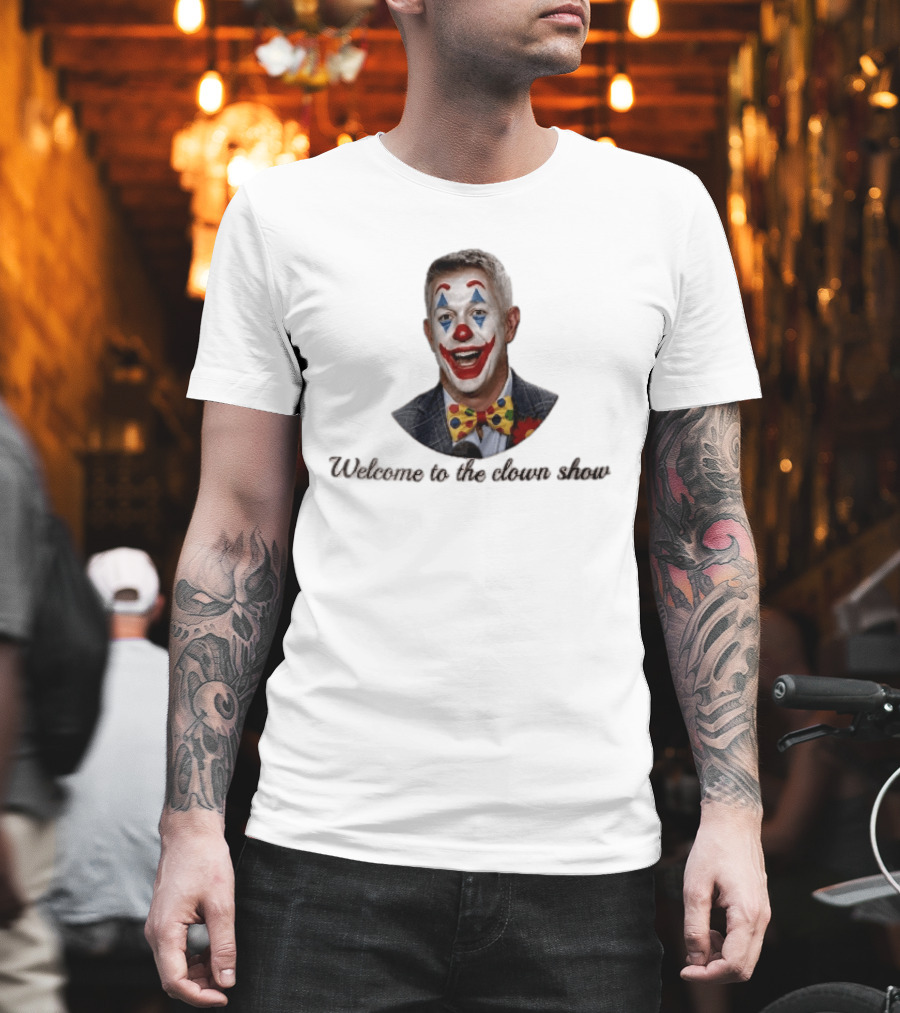 Welcome To The Clown Show Man Joker Makeup Bow Tie White T-Shirt