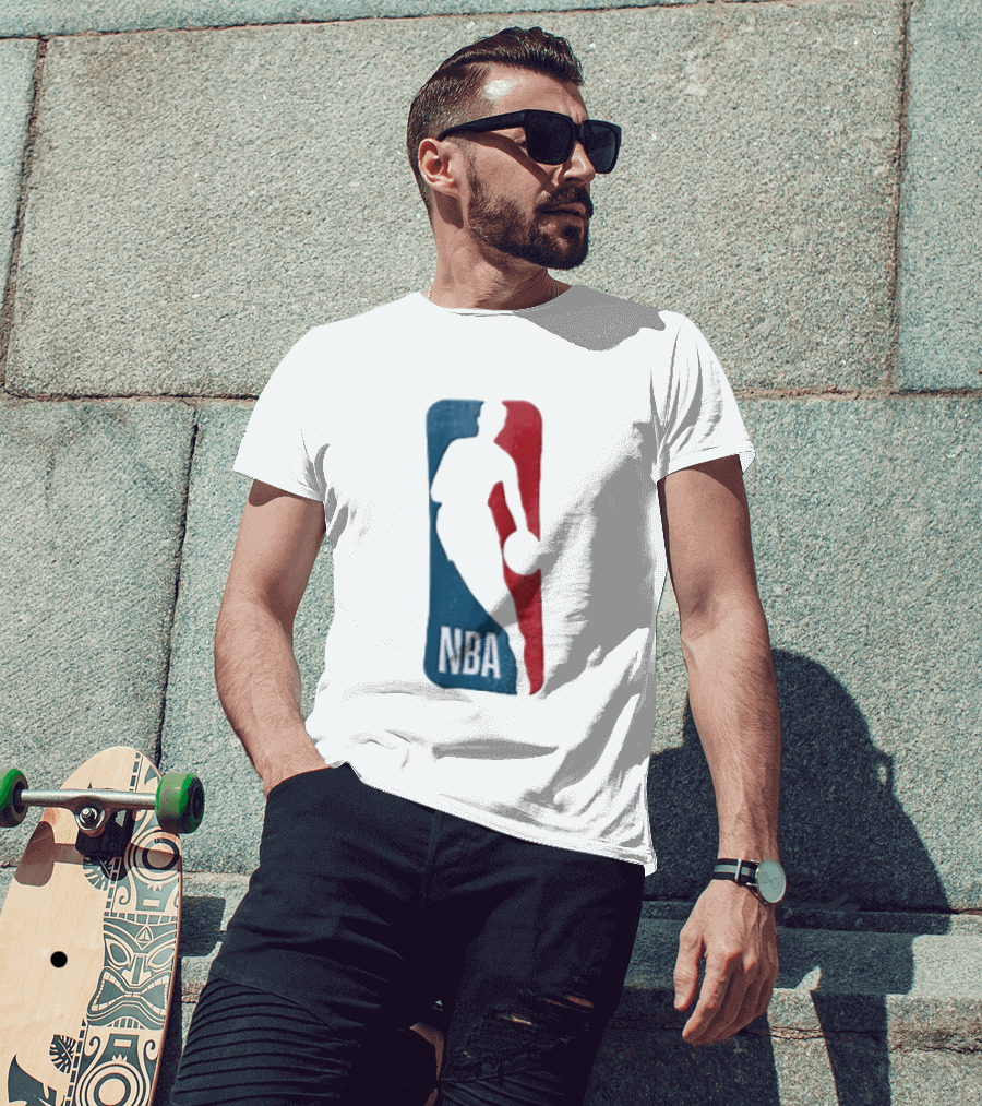 NBA National Basketball Association Blue Red Abstract T-Shirt