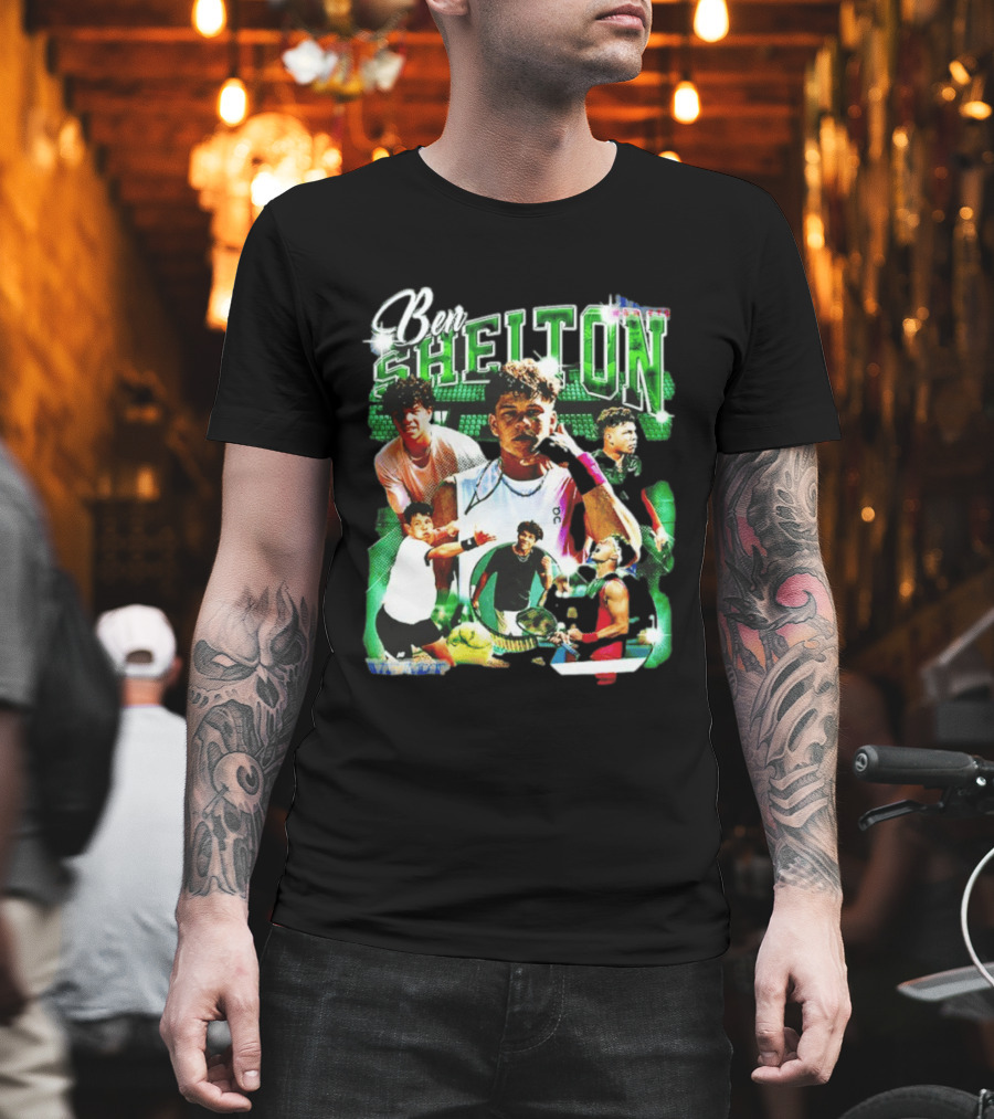 Ben Shelton Tennis Champions Green Collage T-Shirt