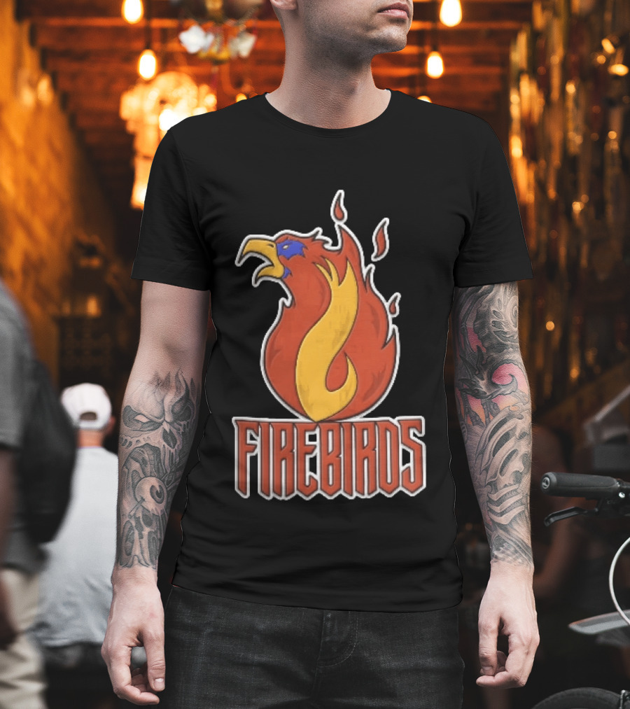 Firebirds Flaming Phoenix Head Flame Cartoon T-Shirt