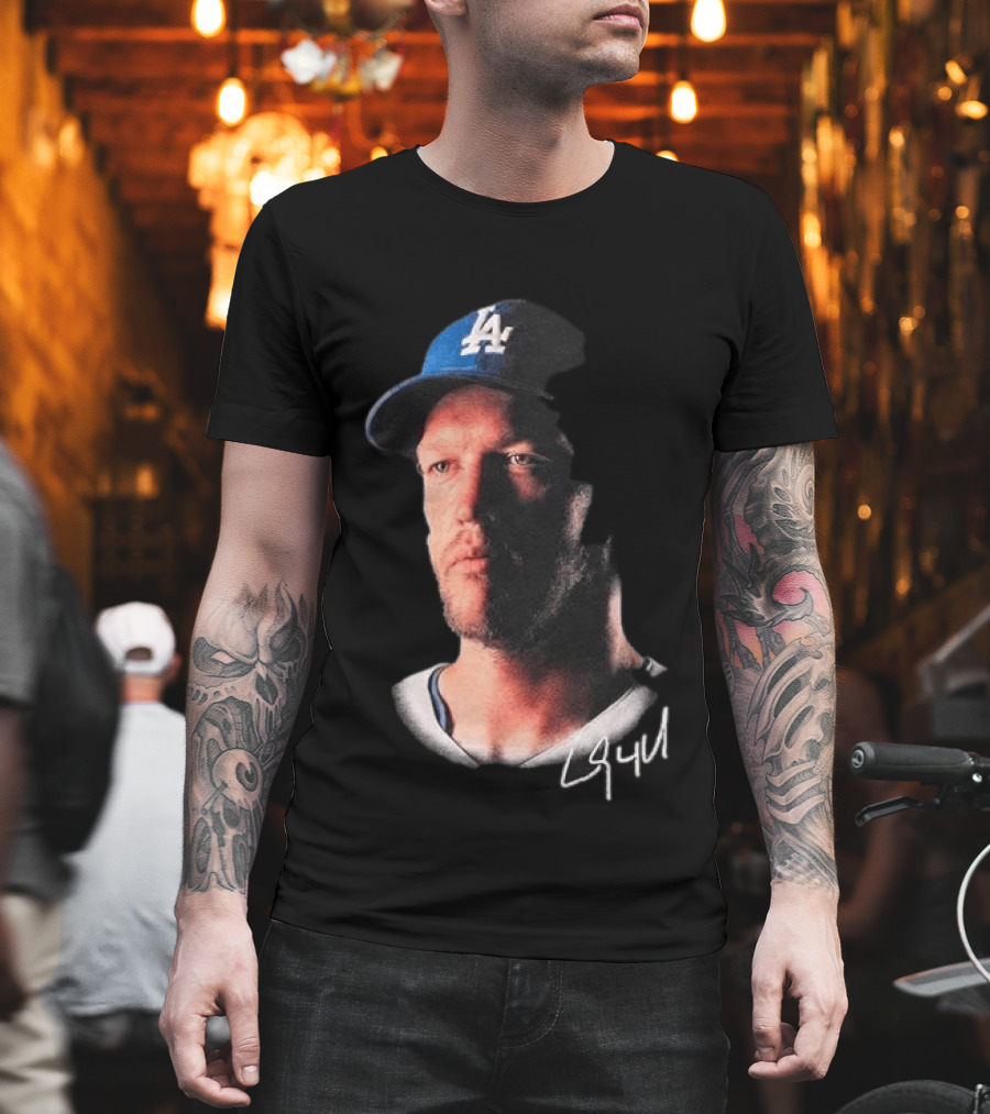 Kike Hernandez Wears Clayton Kershaw Face LA Dodgers Signature T-Shirt