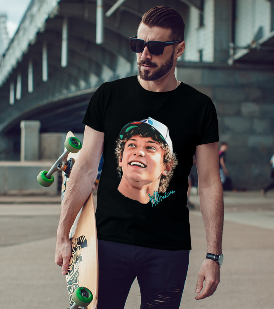 Kimi Antonelli F1 Team Smiley Big Head Signature Cap Racing T-Shirt