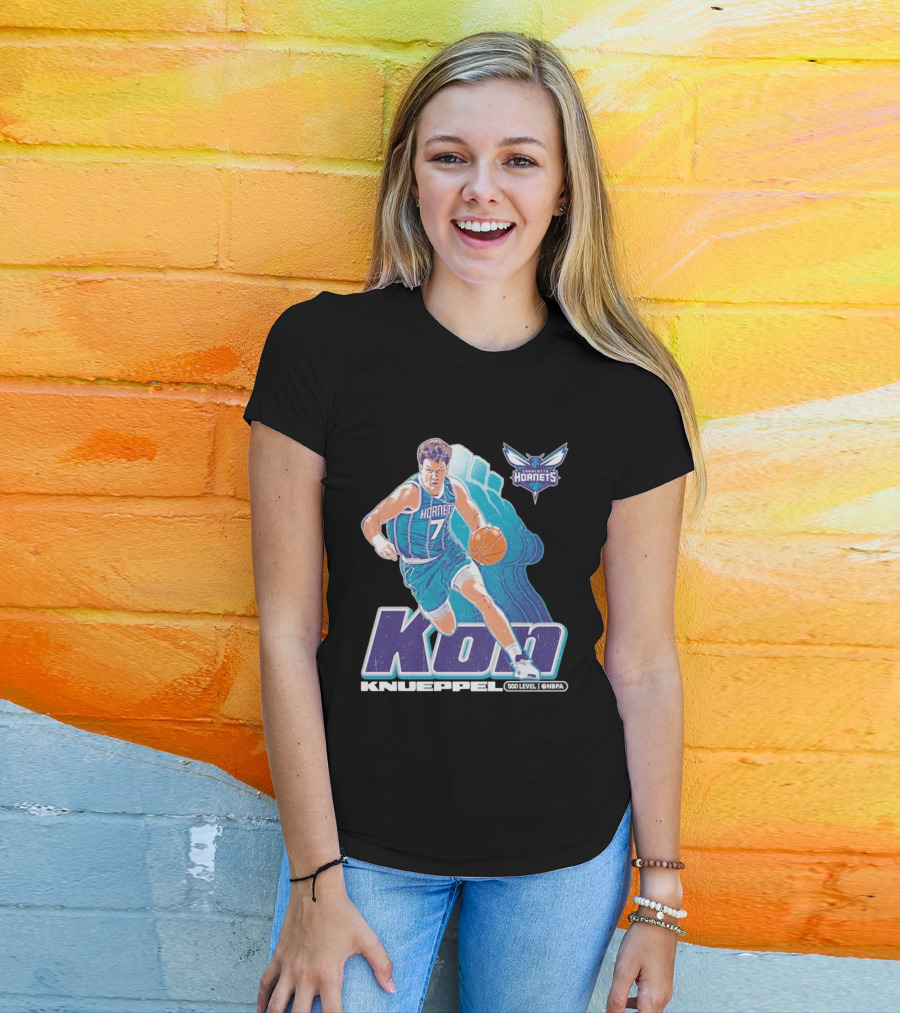 Kon Knueppel Charlotte Hornets NBA Player Number 7 Draft Pick 500 Level Edition T-Shirt
