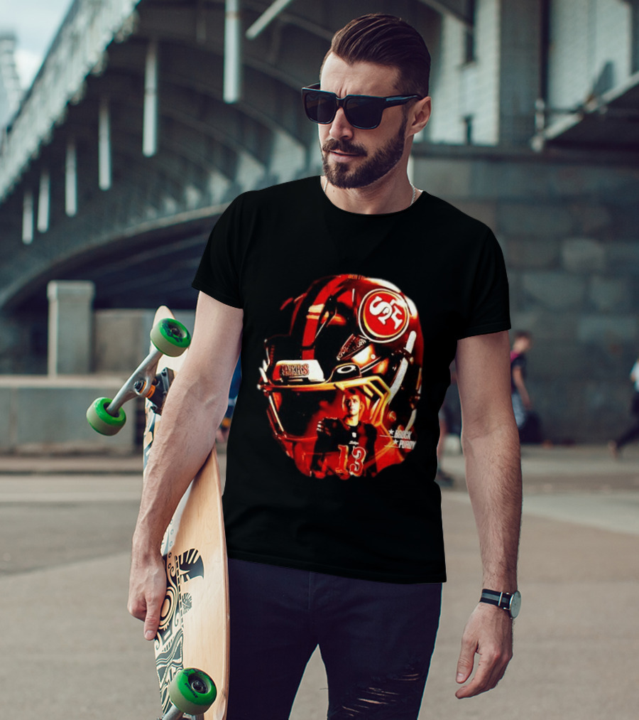 San Francisco 49ers Brock Purdy 13 Football Helmet NFL Night T-Shirt