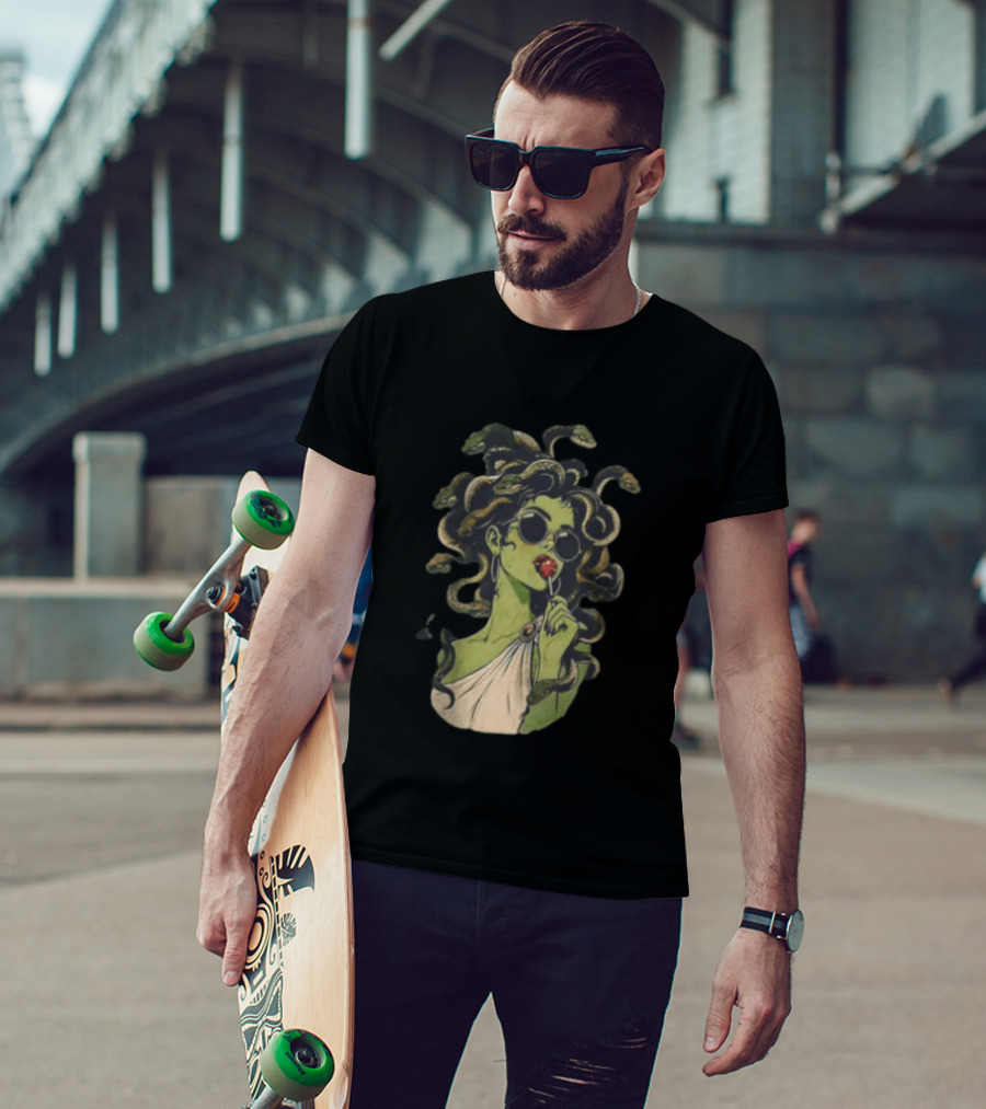 Vintage Medusa With Sunglasses And Lollipop T-Shirt