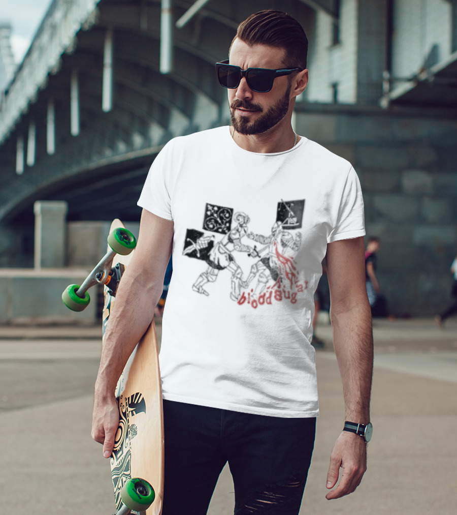 Blood Sugar Knights Duel Medieval Combat Flames T-Shirt