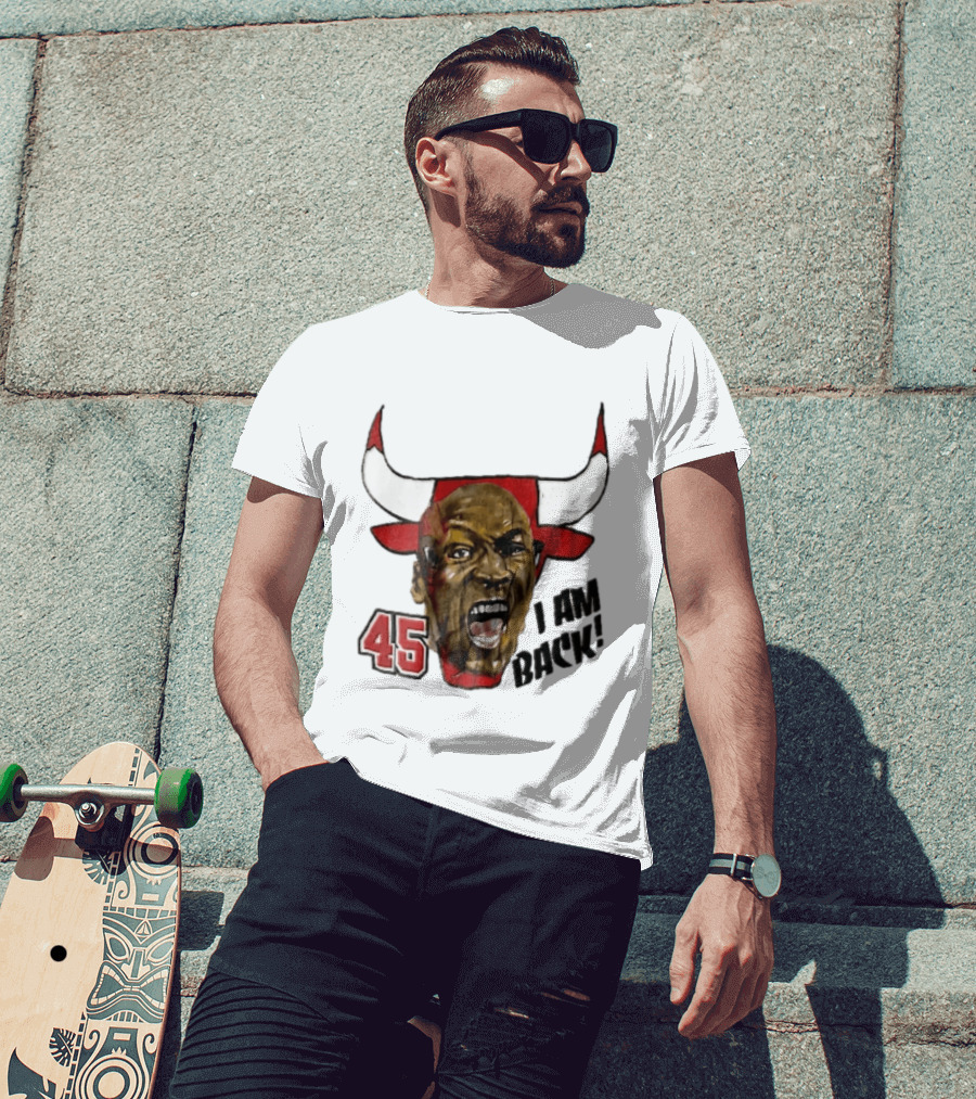 Chicago Bulls NBA 45 I Am Back Screaming Face Bull Bootleg T-Shirt