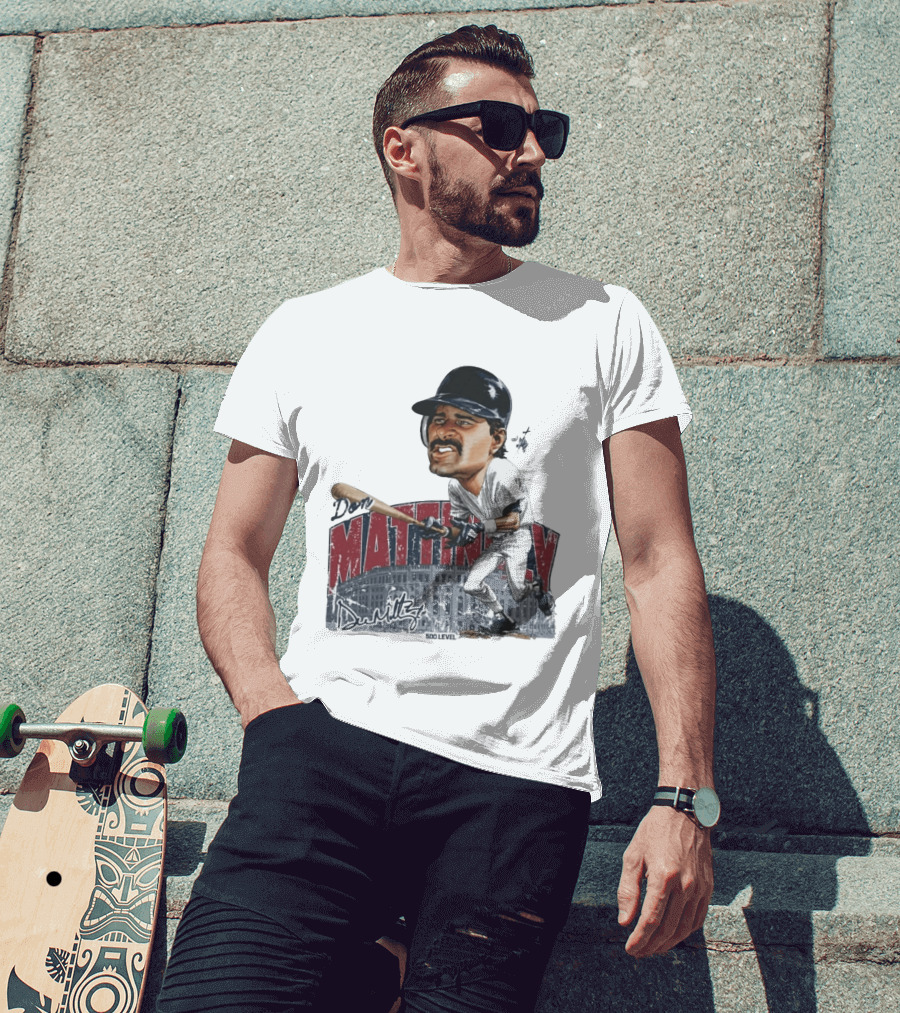 Don Mattingly New York 500 Level Bruce Stark Collection Baseball Stadium T-Shirt