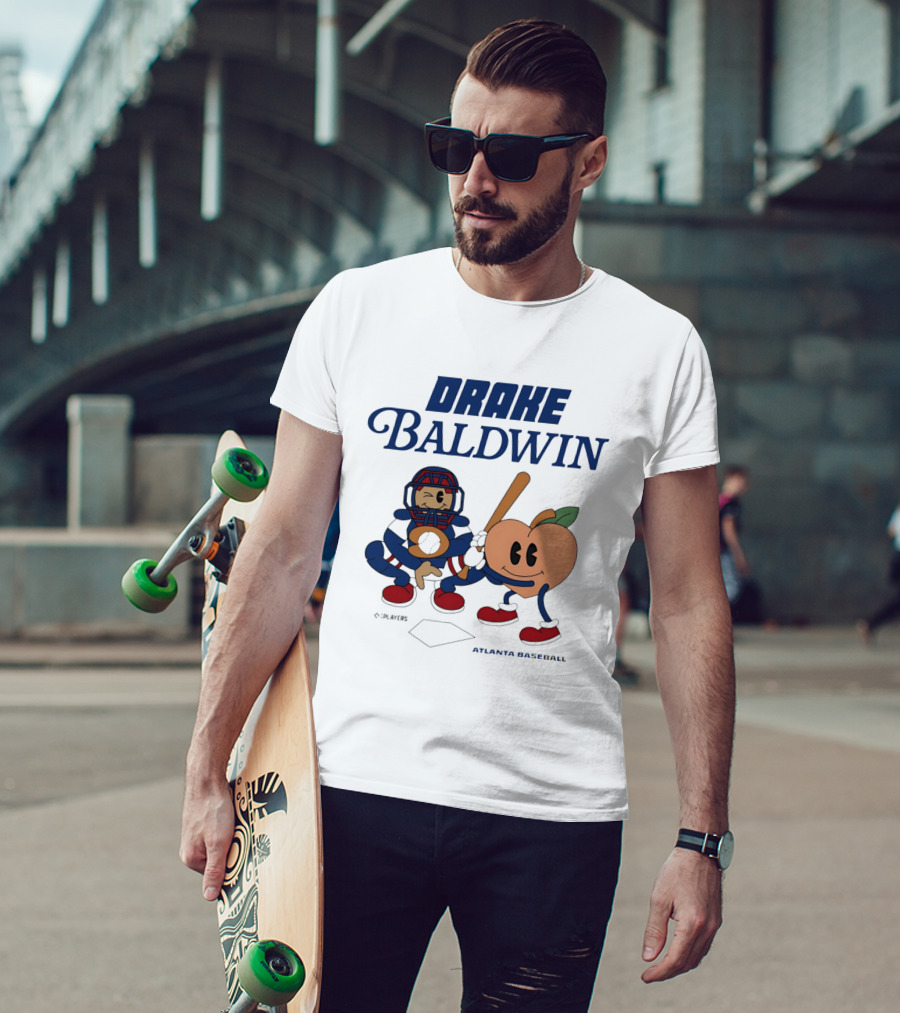 Drake Baldwin Animated Players Atlanta Baseball Peachtree T-Shirt