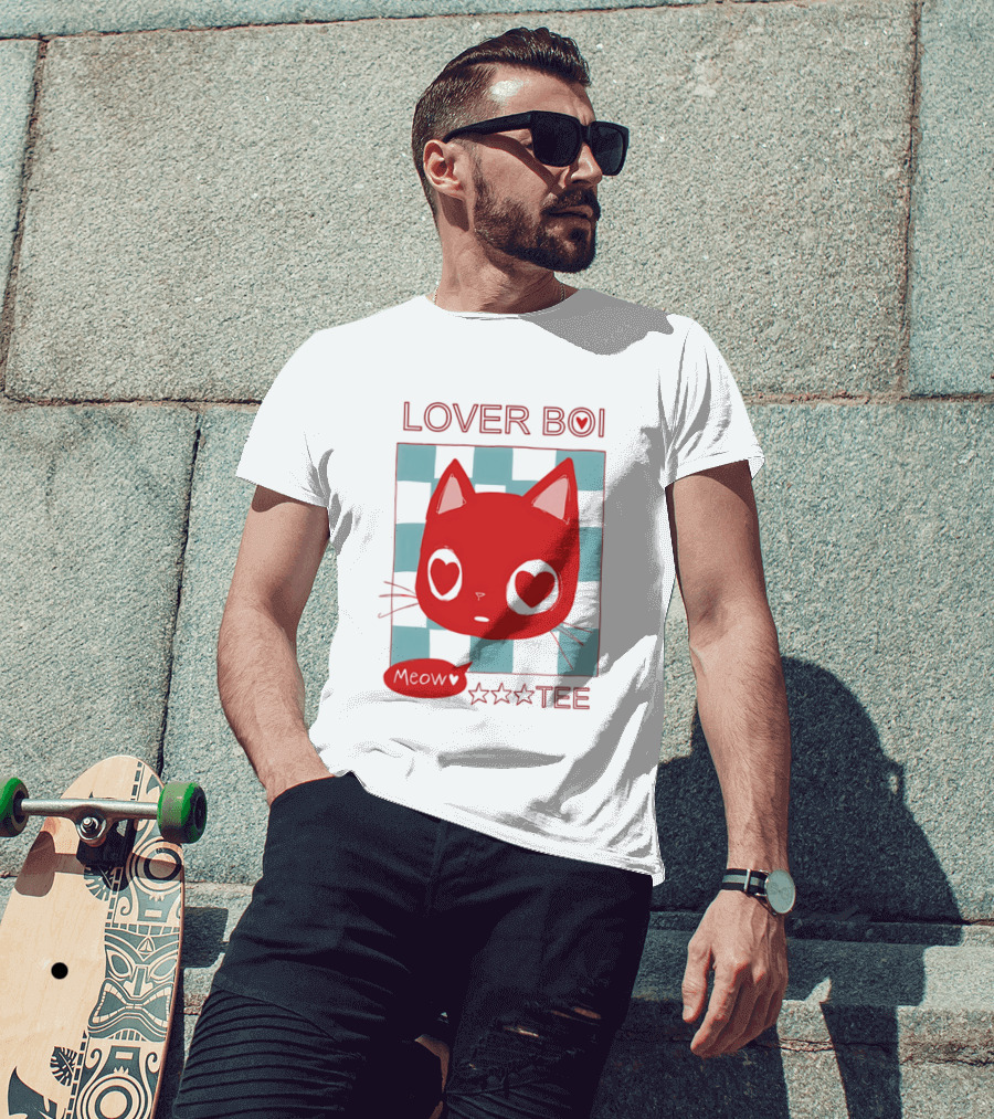 Lover Boi Meow Red Cat Star T-Shirt