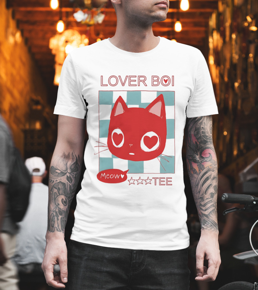 Lover Boi Meow Red Cat Star T-Shirt