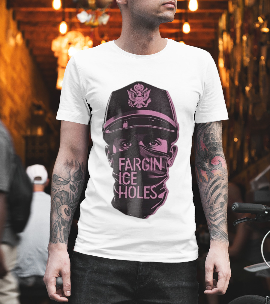 Fargin Ice Holes Masked Officer Police Cap Eagle T-Shirt