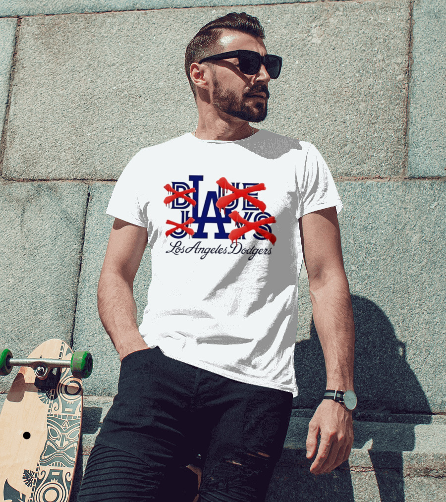 Blue Jays Los Angeles Dodgers Dripping Red X Marks T-Shirt