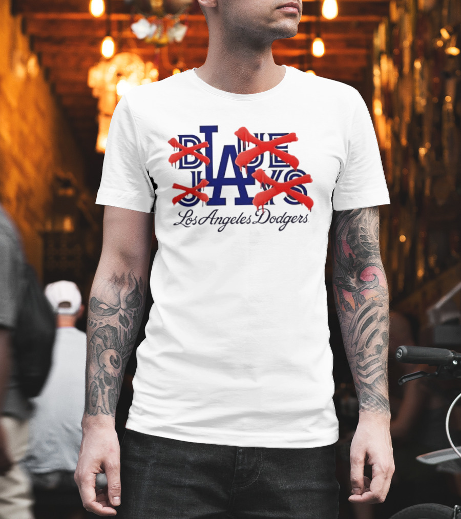 Blue Jays Los Angeles Dodgers Dripping Red X Marks T-Shirt