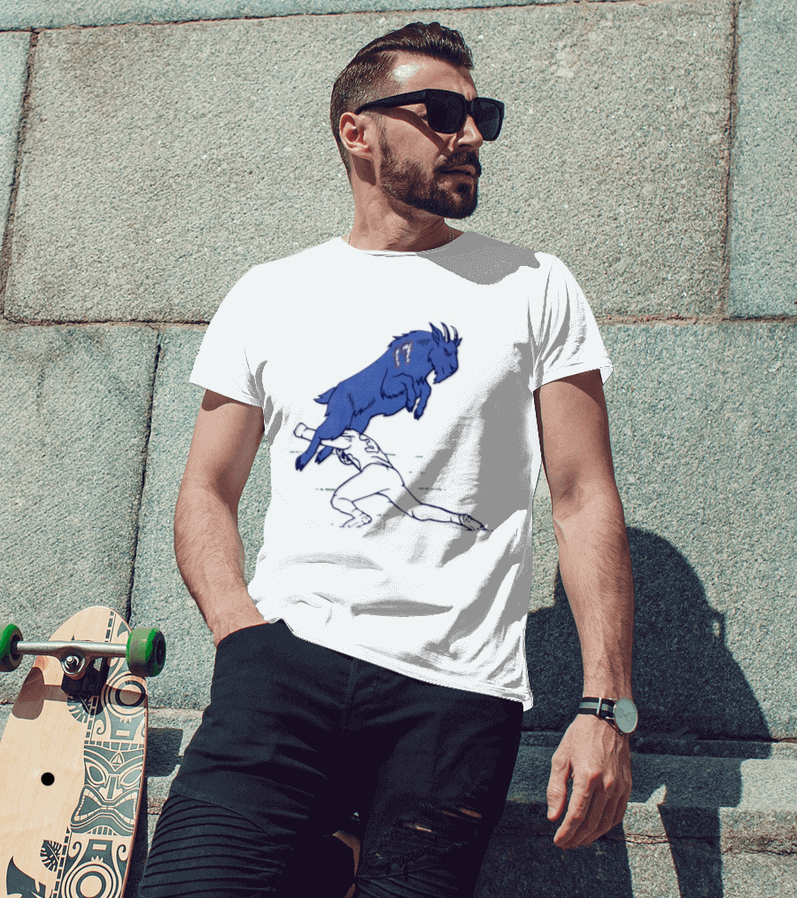 Buffalo Bills Josh Allen Goat 17 Jumping Over Defender Football Play T-Shirt