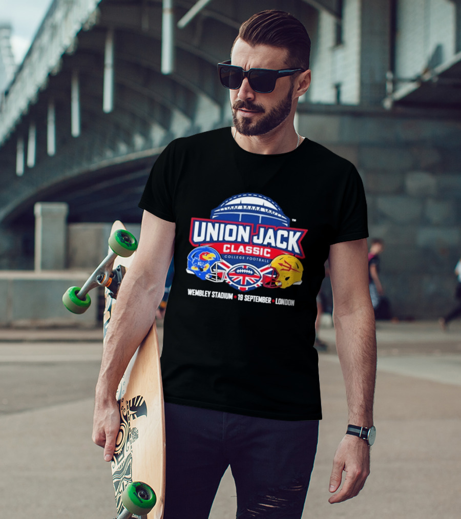 Union Jack Classic College Football Kansas Vs Arizona State Wembleу Stadium London 19 September 2026 T-Shirt