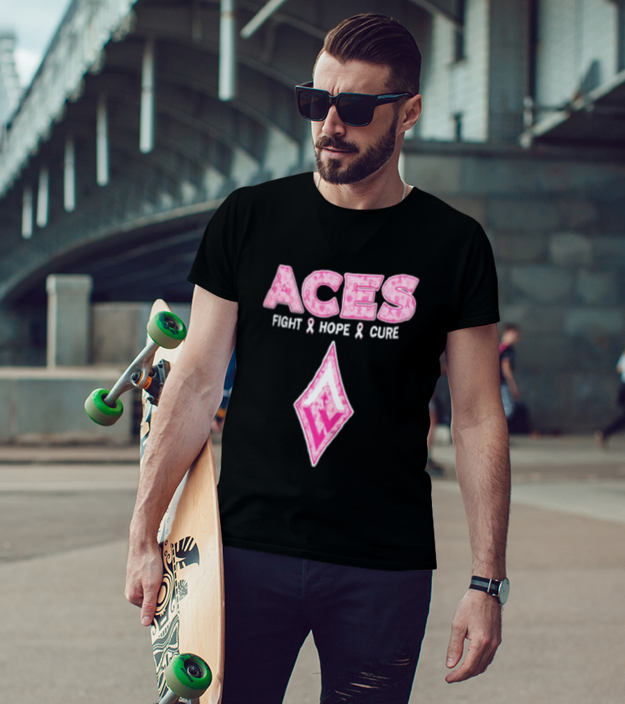 Aces Fight Hope Cure Pink Ribbon Las Vegas Aces T-Shirt
