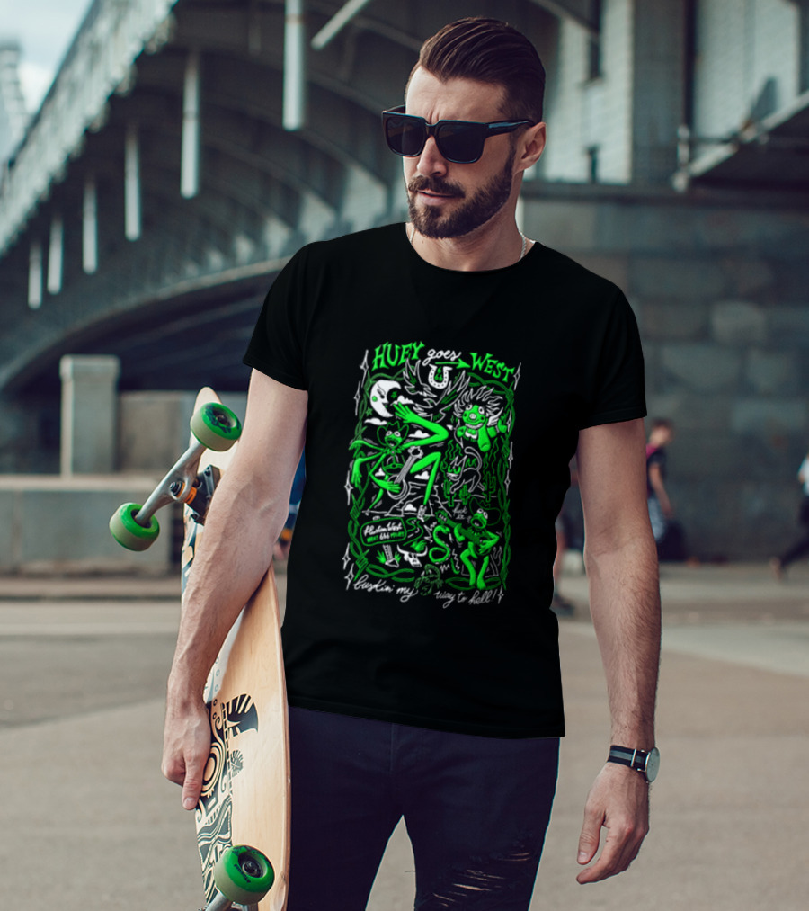 Huey Goes West Fluston West Next 666 Miles Bustin My Way To Hell T-Shirt