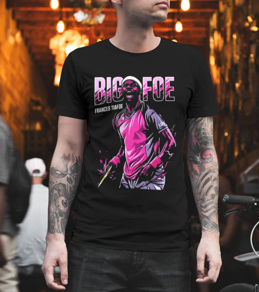 Frances Tiafoe Big Foe Tennis Scream Dynamic Pink Energy T-Shirt