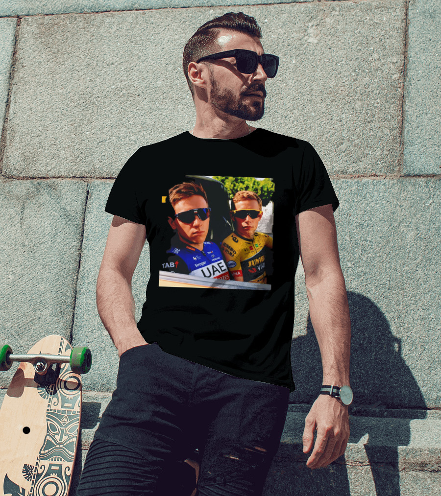 UAE Team Emirates And Jumbo Visma Cycling Rivals Tadej Pogačar Jonas Vingegaard T-Shirt
