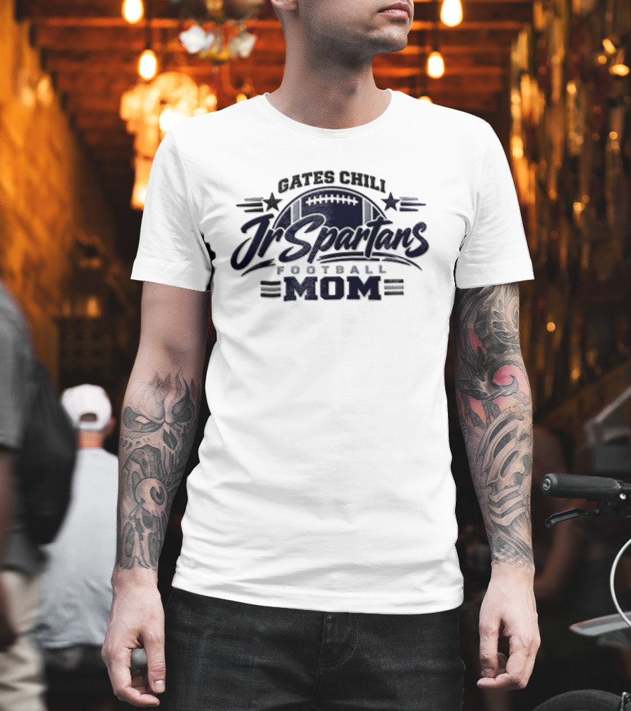 Gates Chili Jr Spartans Football Mom Starry Touchdown T-Shirt