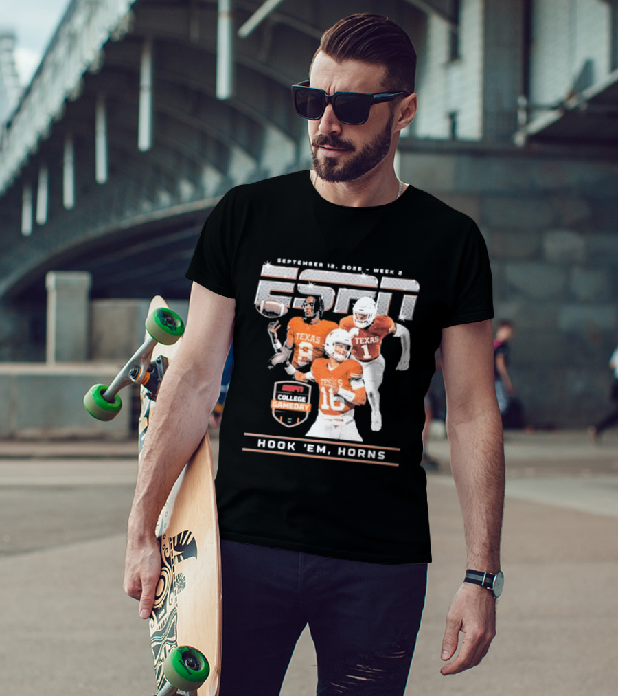 September 12 2026 ESPN College Gameday Texas Longhorns Hook 'Em Horns T-Shirt