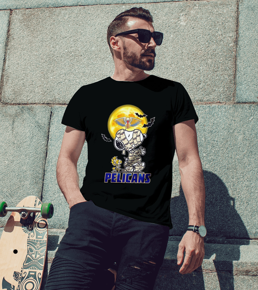 New Orleans Pelicans Snoopy Woodstock Mummy Halloween Cosplay T-Shirt