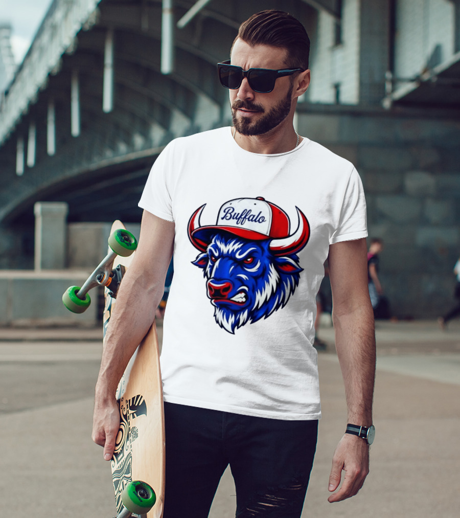 Buffalo Bison Bull Hat Sports T-Shirt