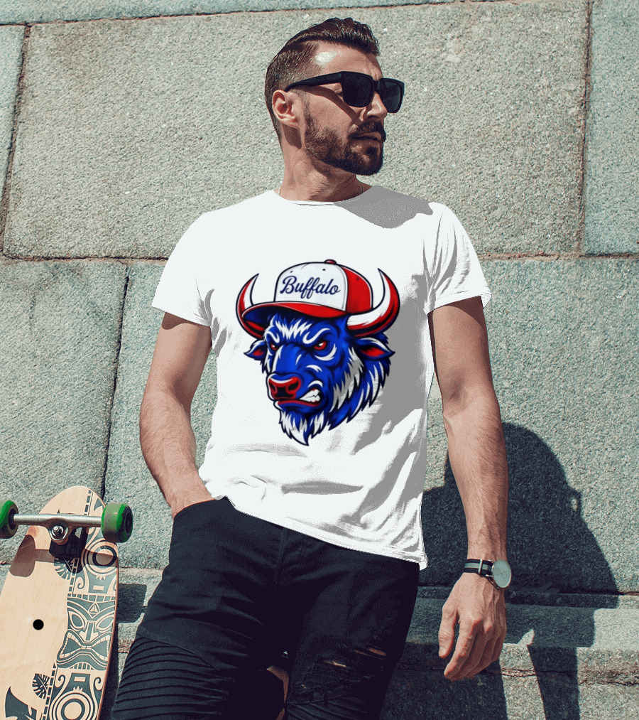 Buffalo Bison Bull Hat Sports T-Shirt
