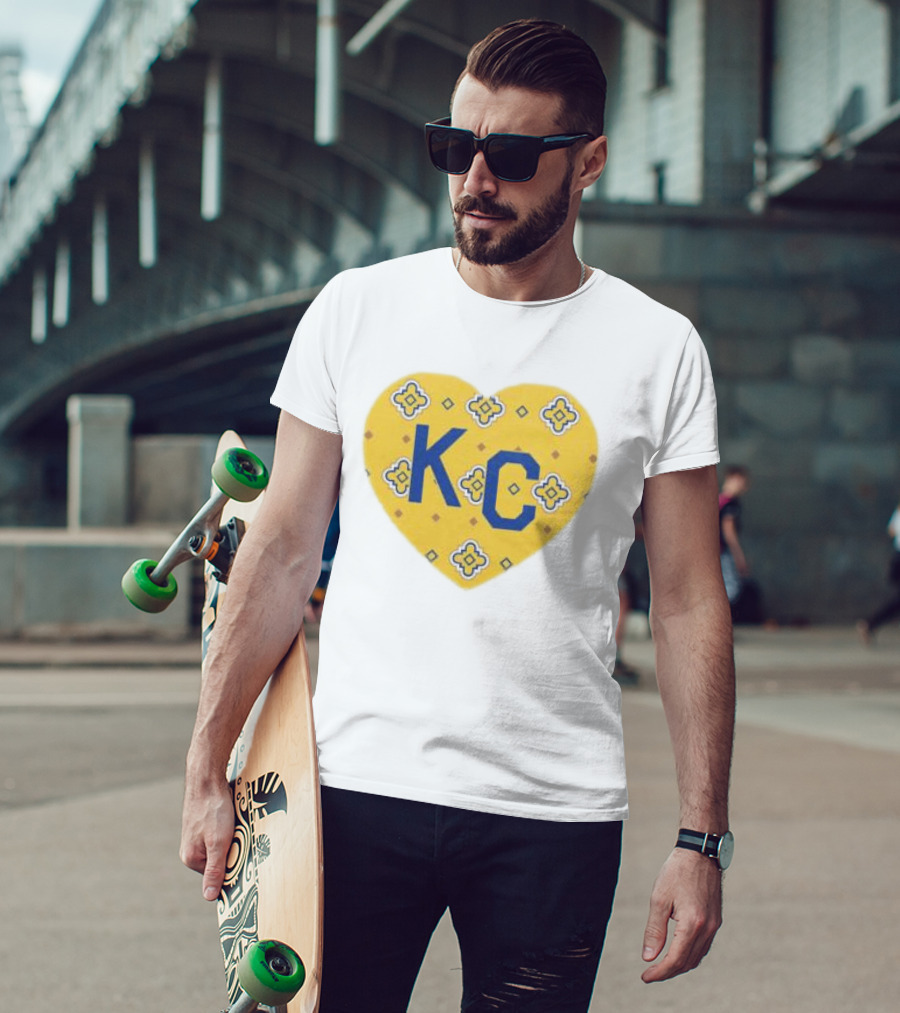 Charlie Hustle KC Heart Plaza Fair Mosaic White T-Shirt