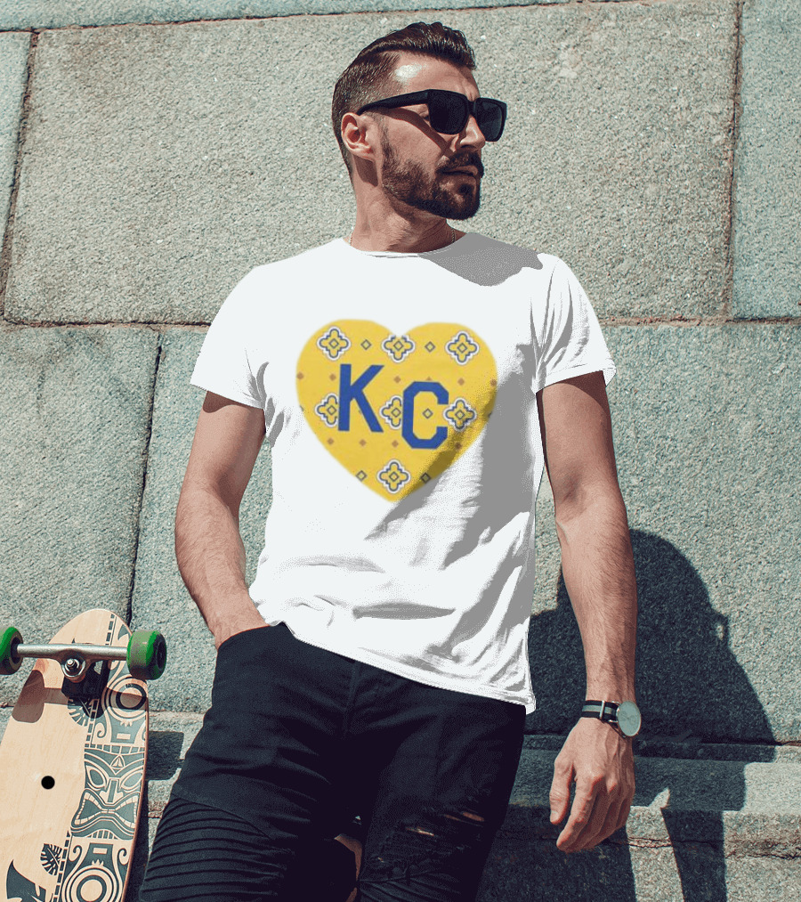 Charlie Hustle KC Heart Plaza Fair Mosaic White T-Shirt
