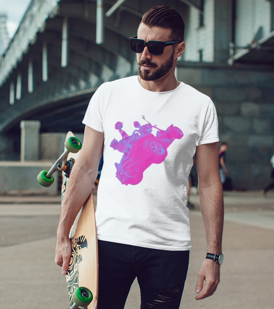 Hot Topic Gorillaz Neon Buggy Pink Blue Vehicle T-Shirt