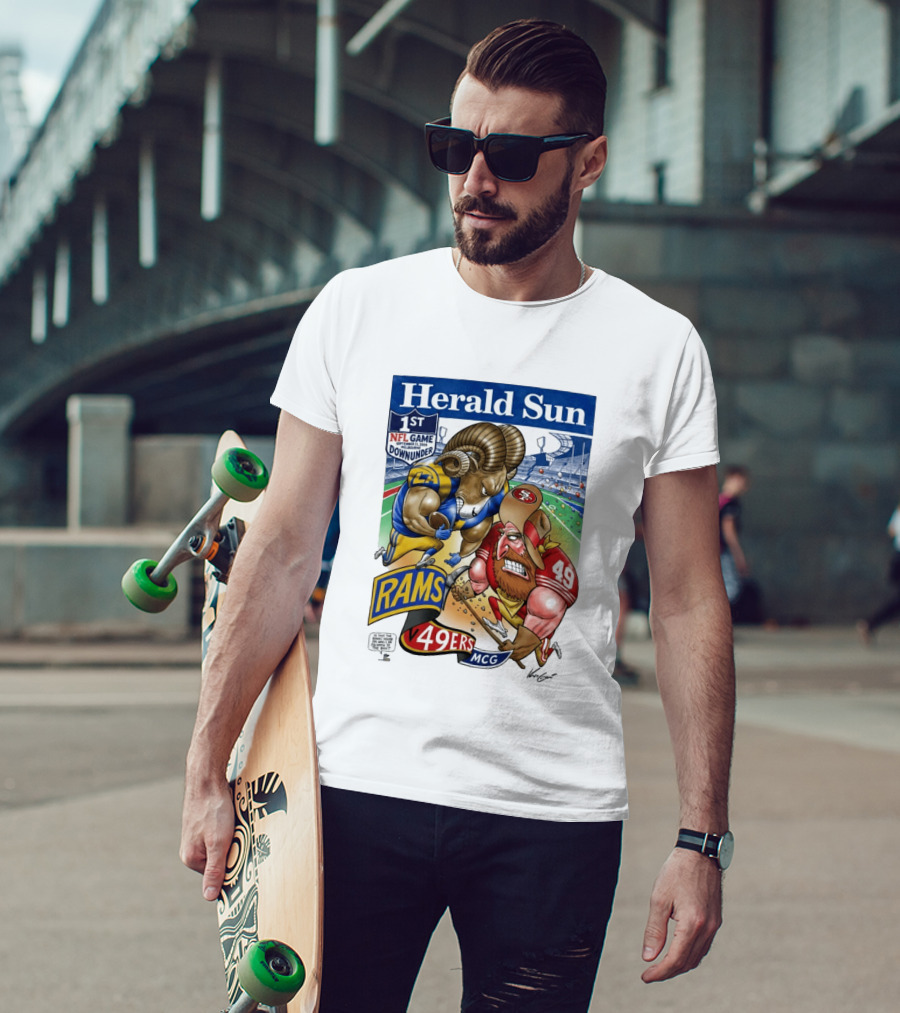 Herald Sun 1st NFL Game Down Under September 11 2026 Rams Vs 49ers MCG Melbourne T-Shirt