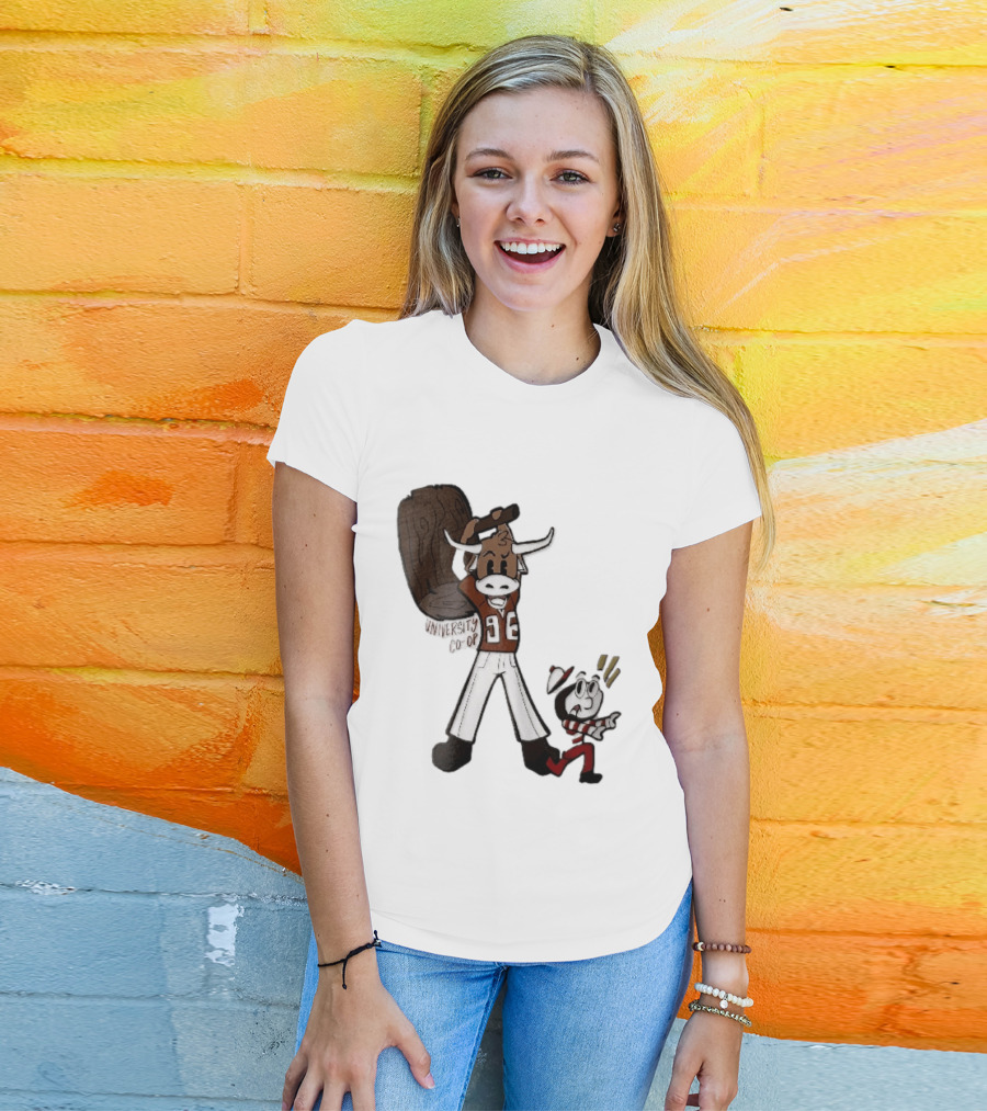 Texas Longhorns University Co Op Cartoon Longhorn 96 Football T-Shirt