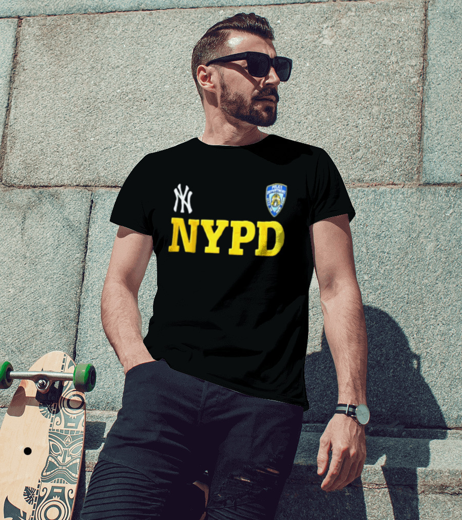 2026 New York Yankees NYPD Collaboration NY Logo And Police T-Shirt