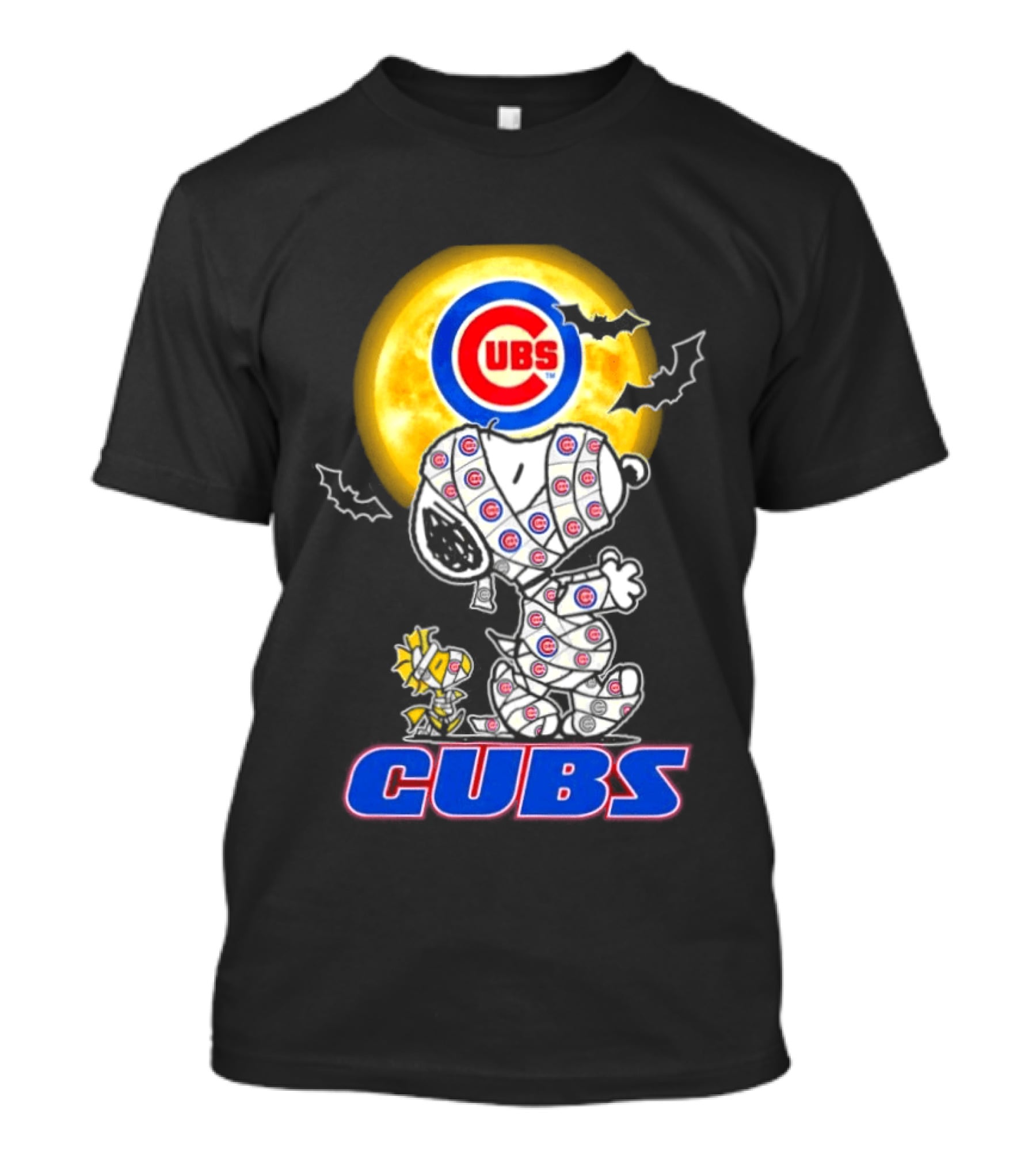 Chicago Cubs Snoopy Woodstock Halloween Mummy Cosplay T-Shirt