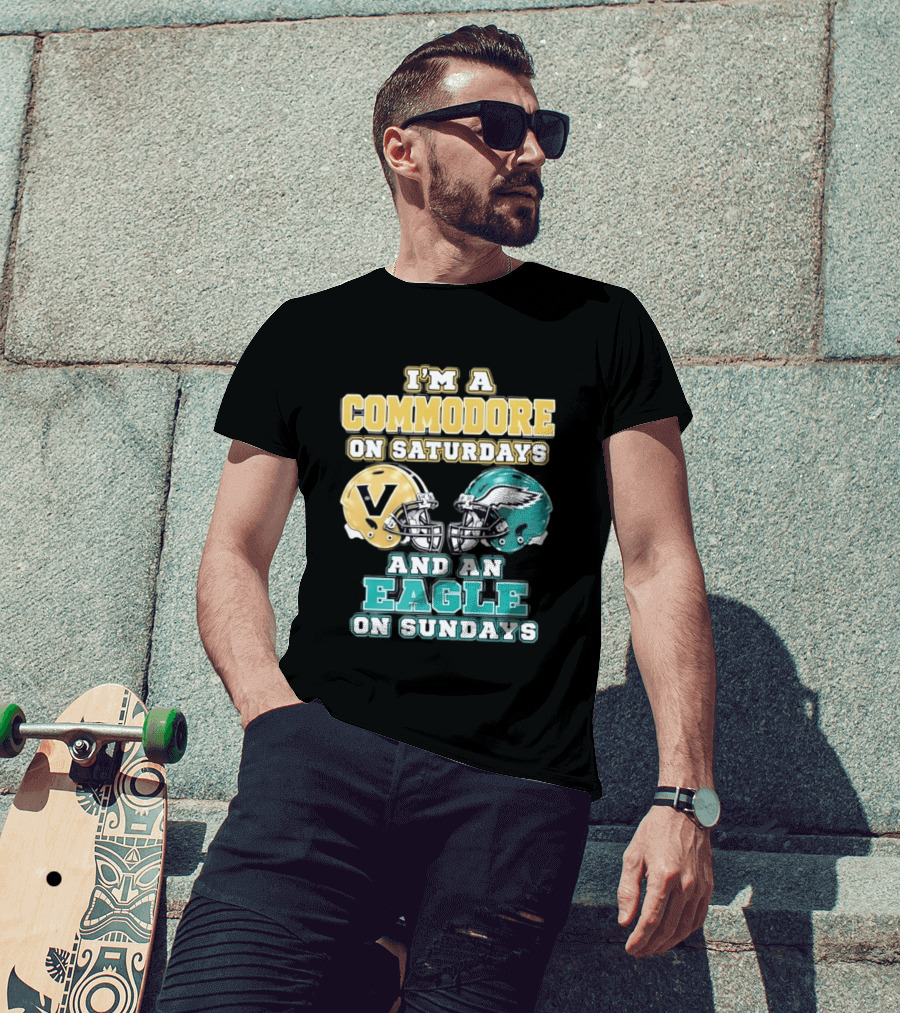 I'm A Commodore On Saturdays And An Eagle On Sundays Football Fan Pride T-Shirt