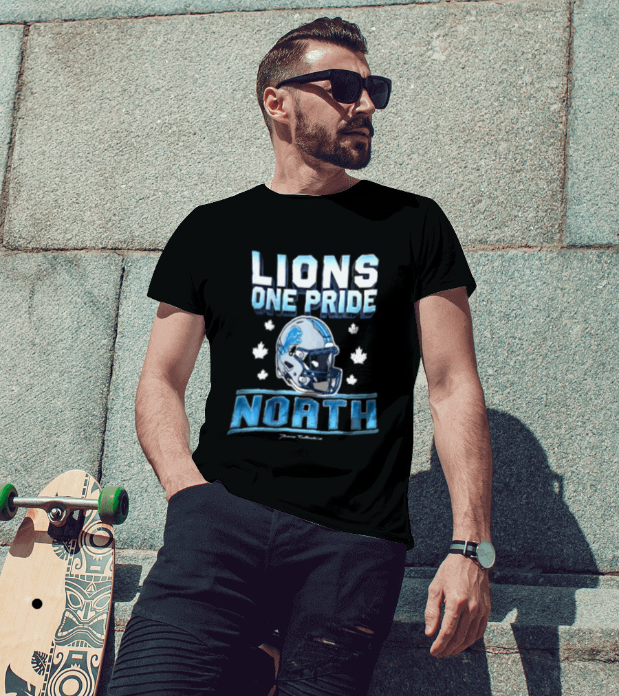 Lions One Pride North Detroit Lions Football Helmet Fan Gear T-Shirt