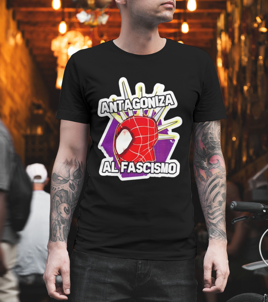Antagoniza Al Fascismo Spider Man Anti Fascist T-Shirt